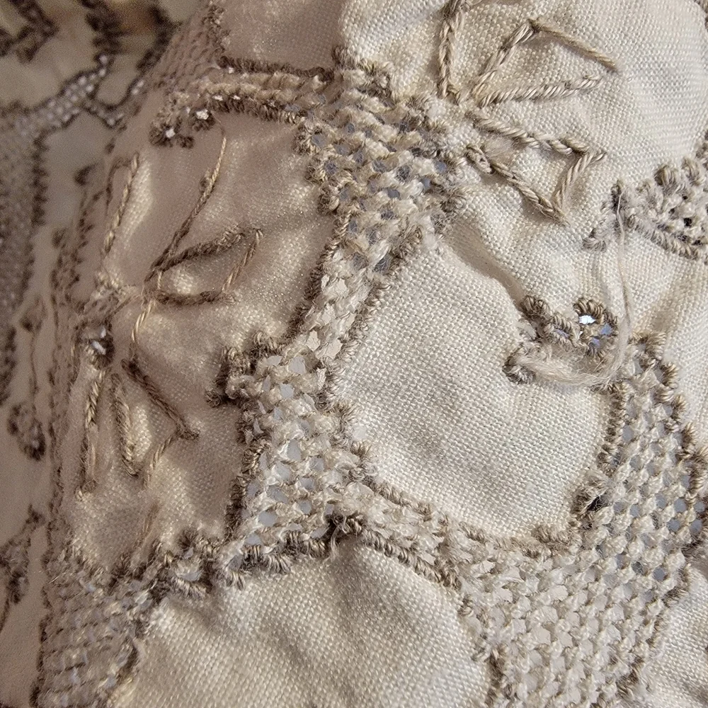 Maderia Style Cutwork Embroidery Tablecloth
